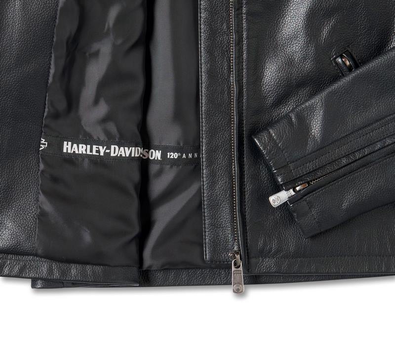 Harley-Davidson Women'S 120Th Anniversary Cafe Racer Leather Jacket  Black | 97052-23VW