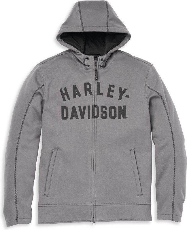 Harley-Davidson Men'S Deflector Hooded Riding Fleece  Asphalt | 97104-22VM