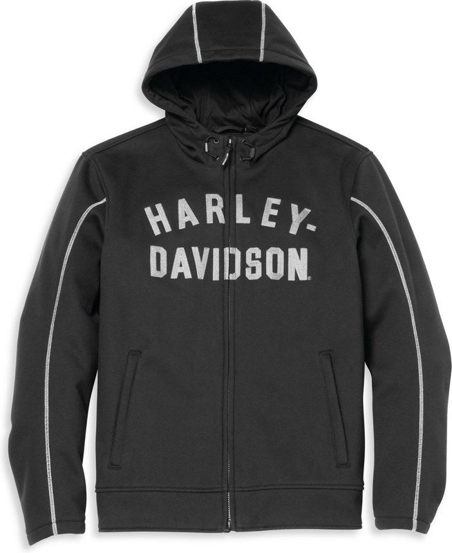 Harley-Davidson Men'S Deflector Hooded Riding Fleece  Black | 97105-22VM