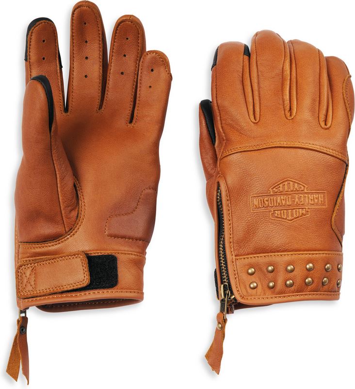 Harley-Davidson Electra Women'S Full Finger Studded Leather Glove  Tortoise Shell | 97117-22VW