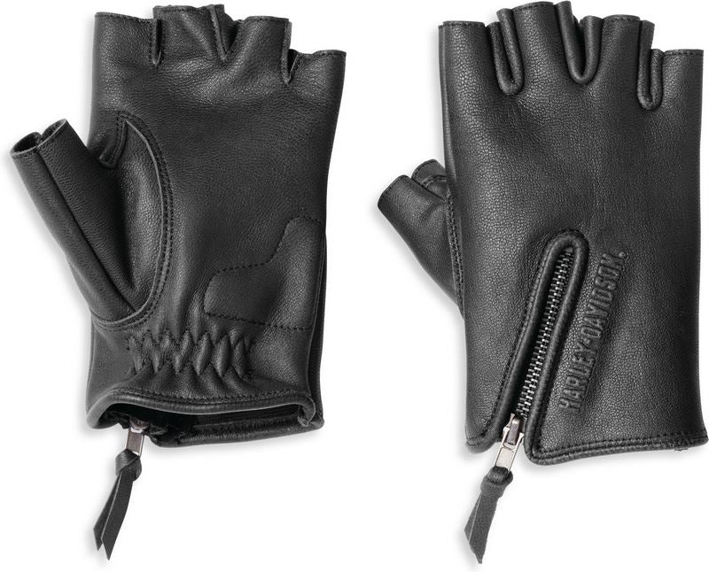 Harley-Davidson Women'S Edge Cut Fingerless Leather Glove  Black | 97118-22VW