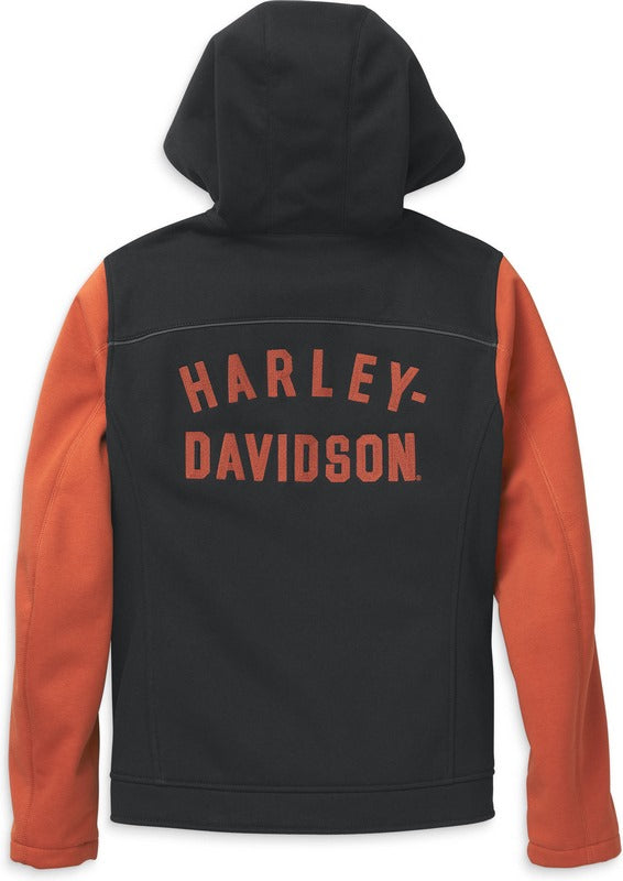 Harley-Davidson Deflector Hooded Riding Fleece For Women  Black/Vintage Orange | 97120-22VW