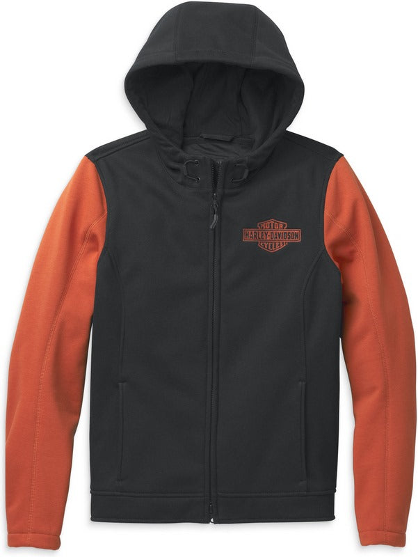 Harley-Davidson Deflector Hooded Riding Fleece For Women  Black/Vintage Orange | 97120-22VW