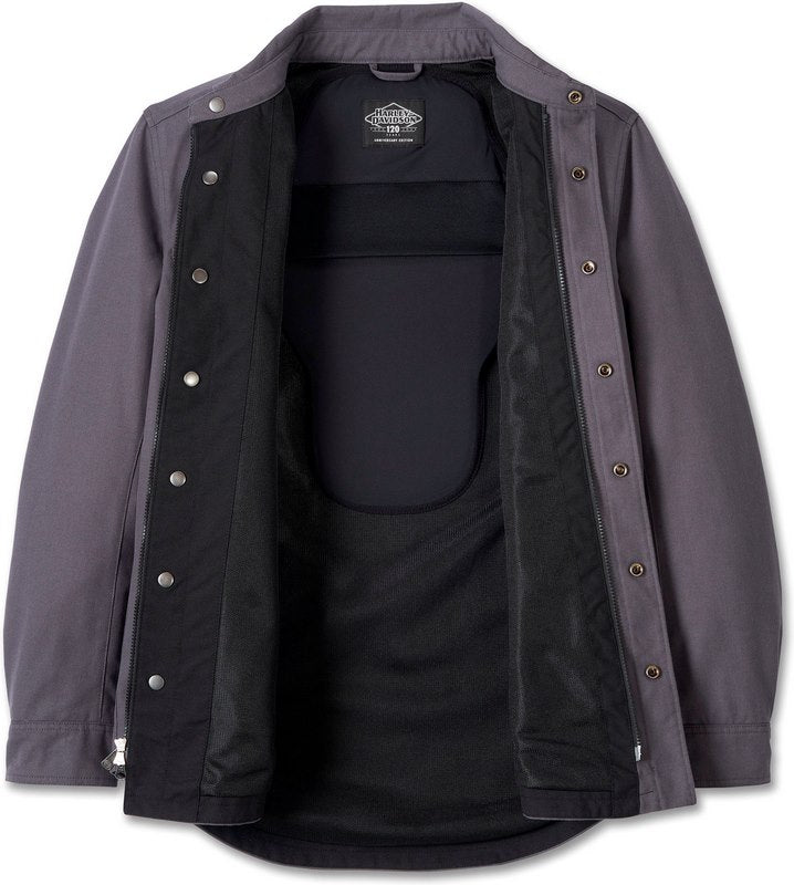 Harley-Davidson Men'S 120Th Anniversary Operative Riding Shirt Jacket  Blackened Pearl | 97189-23EM