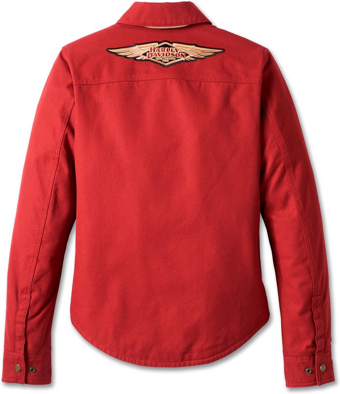 Harley-Davidson Women'S 120Th Anniversary Operative Riding Shirt Jacket  Merlot | 97207-23EW