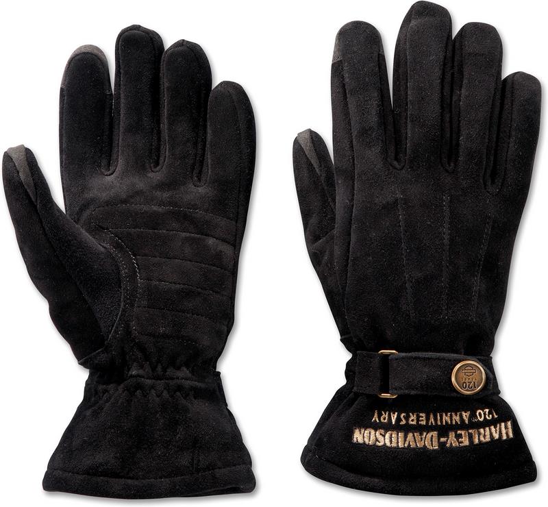 Harley-Davidson 120Th Anniversary Wistful Leather Gloves For Women  Black | 97216-23VW