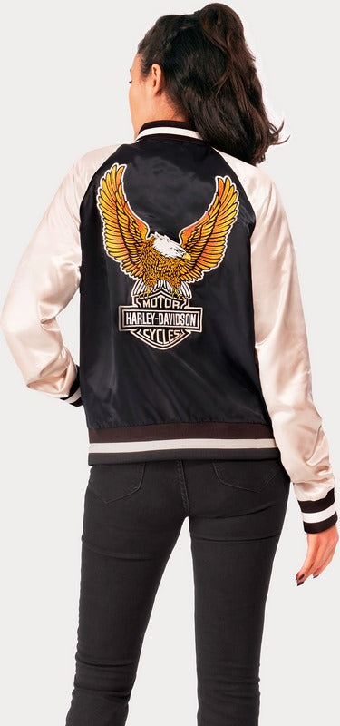 Harley-Davidson Women'S Classic Eagle Bomber Jacket  Colorblock-Design | 97418-23VW
