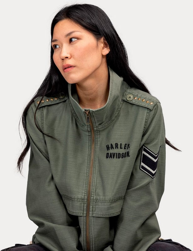 Harley-Davidson Women'S Fatigues Textured Jacket  Beetle | 97422-22VW