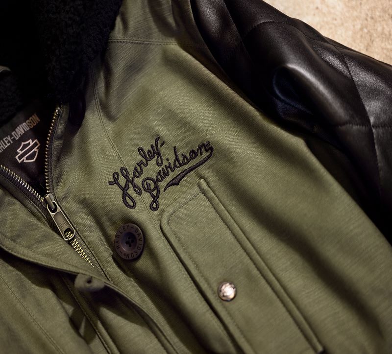 Harley-Davidson Women'S Up North Parka With Leather Sleeves  Grape Leaf | 97425-23VW
