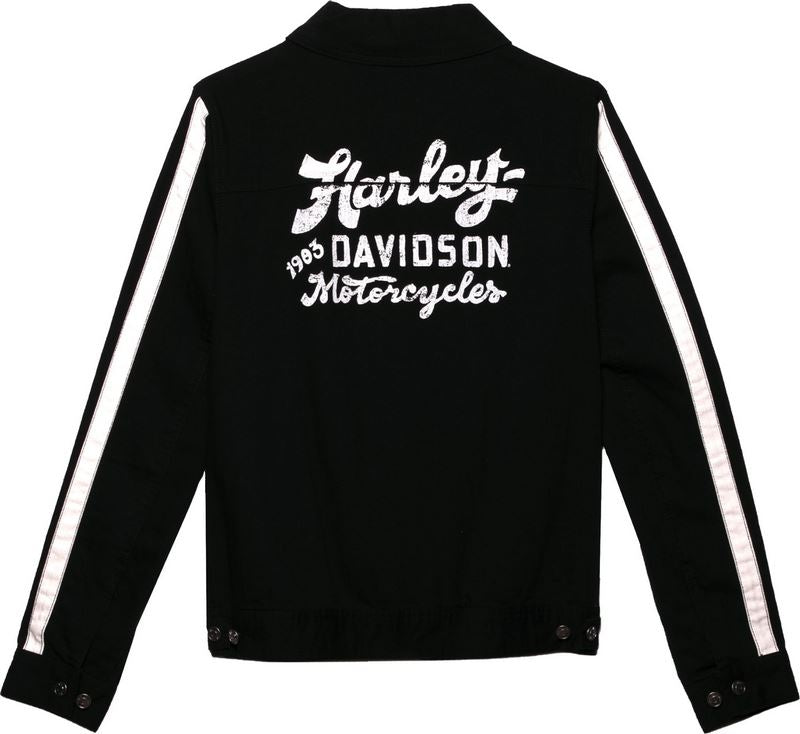 Harley-Davidson Gas And Oil Sleeve Stripe Jacket For Women  Black Beauty 2 | 97430-22VW