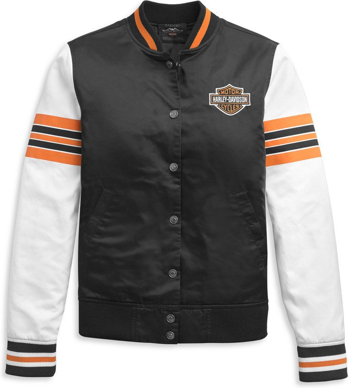 Harley-Davidson Women'S Sleeve Stripe Bomber Jacket  Colorblock-Design | 97447-21VW