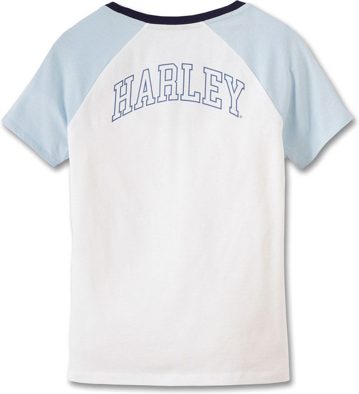 Harley-Davidson Tee-Knit  Colorblock-Design-Bright White | 97474-23VW