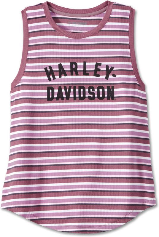 Harley-Davidson Tank-Knit  Yarn Dyed Stripe-Lavender Herb | 97501-23VW