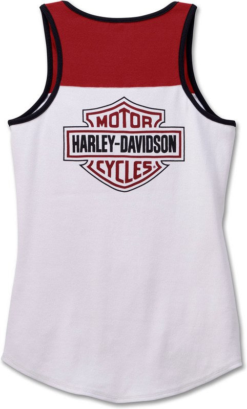 Harley-Davidson Tank-Knit  Colorblock-Design-Bright White | 97507-23VW
