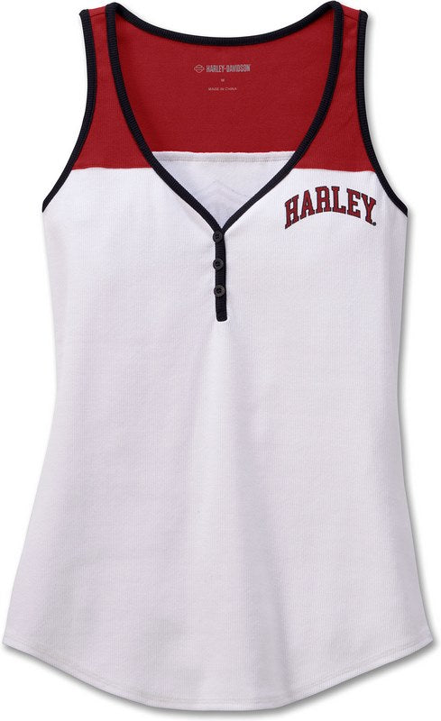 Harley-Davidson Tank-Knit  Colorblock-Design-Bright White | 97507-23VW