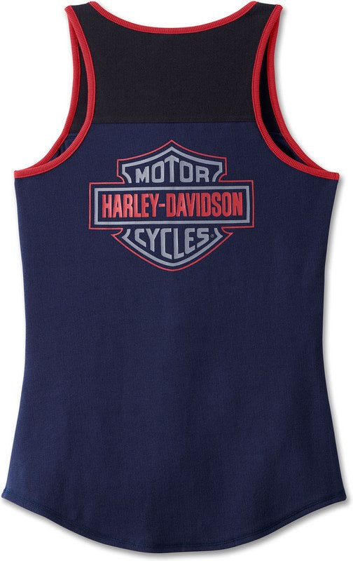 Harley-Davidson Tank-Knit  Colorblock-Design-Peacoat | 97508-23VW
