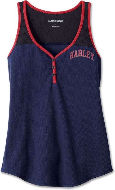Harley-Davidson Tank-Knit  Colorblock-Design-Peacoat | 97508-23VW