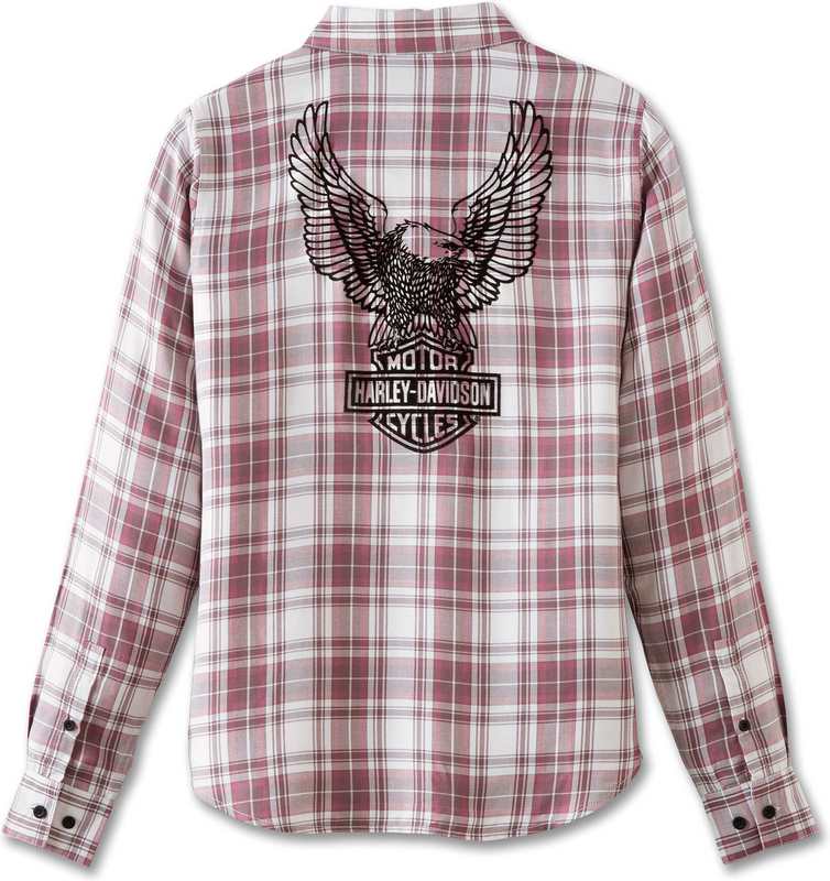 Harley-Davidson Shirt-Woven  Yarn Dyed Plaid-Grape Shake | 97510-23VW