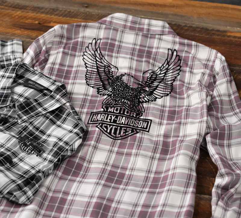 Harley-Davidson Shirt-Woven  Yarn Dyed Plaid-Grape Shake | 97510-23VW