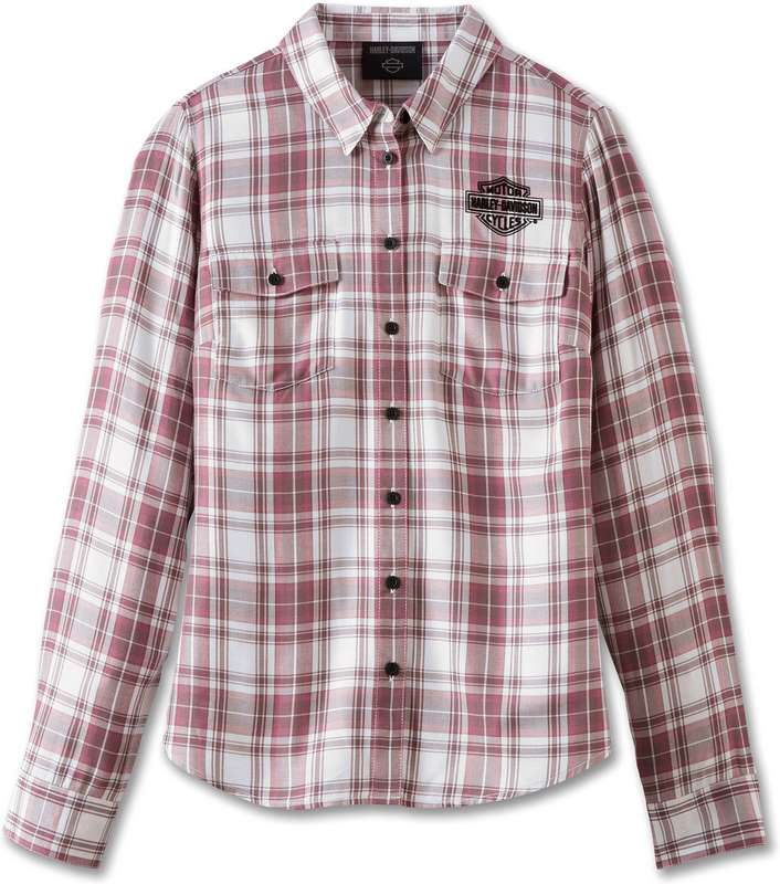 Harley-Davidson Shirt-Woven  Yarn Dyed Plaid-Grape Shake | 97510-23VW
