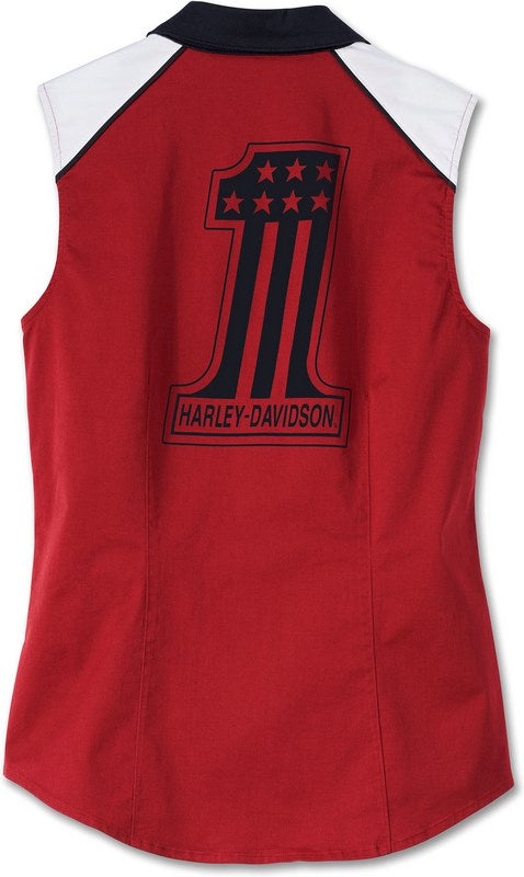 Harley-Davidson Shirt-Woven  Colorblock-Design-Winery | 97520-23VW