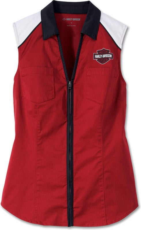 Harley-Davidson Shirt-Woven  Colorblock-Design-Winery | 97520-23VW
