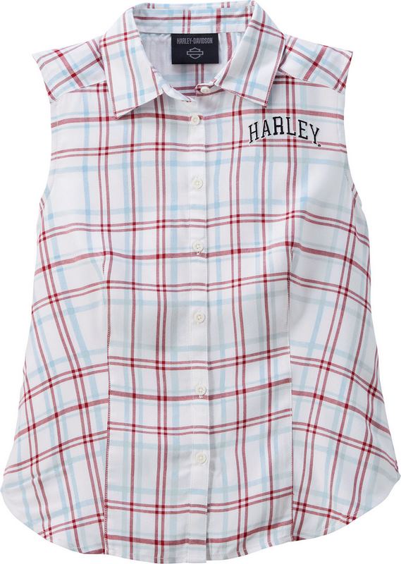 Harley-Davidson Shirt-Woven  Yarn Dyed Plaid-Bright White | 97522-23VW
