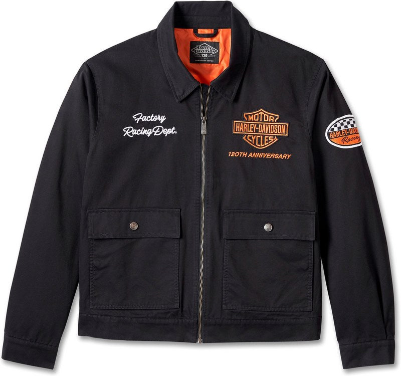 Harley-Davidson Men'S 120Th Anniversary Work Jacket  Black Beauty | 97526-23VM