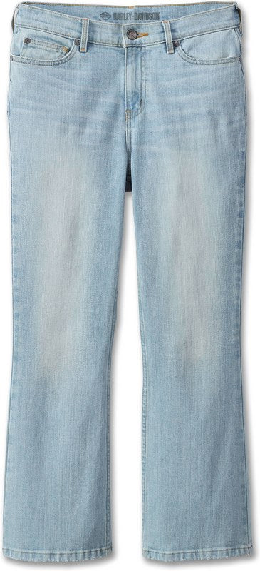 Harley-Davidson Liberty High Rise Boot Cut Ankle Jeans For Women  Light Indigo | 97539-23VW
