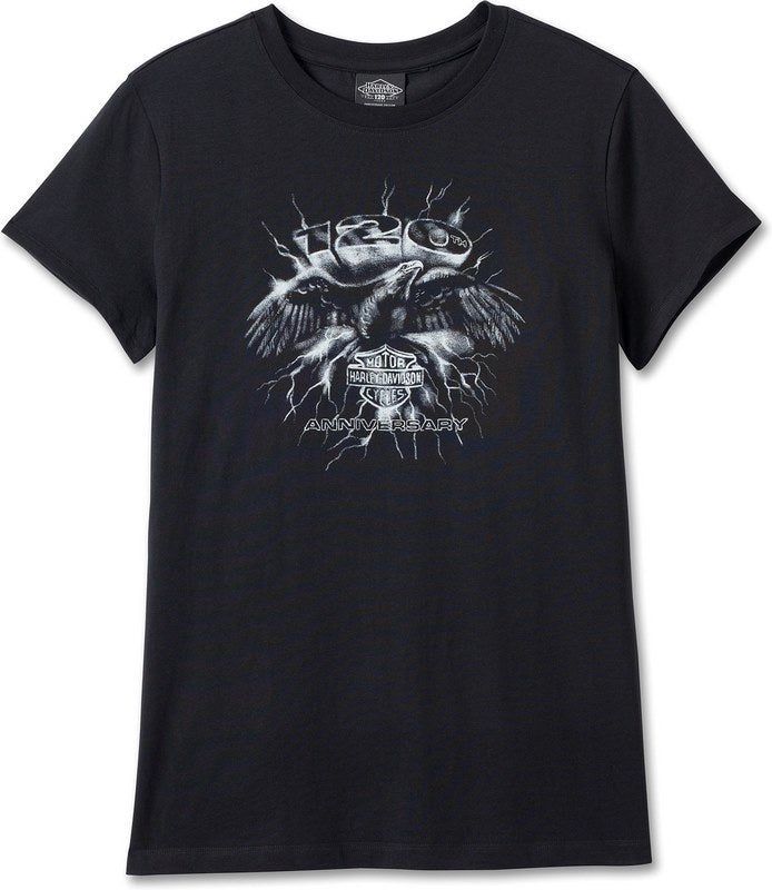 Harley-Davidson Women'S 120Th Anniversary Graphic Tee  Black Beauty | 97553-23VW