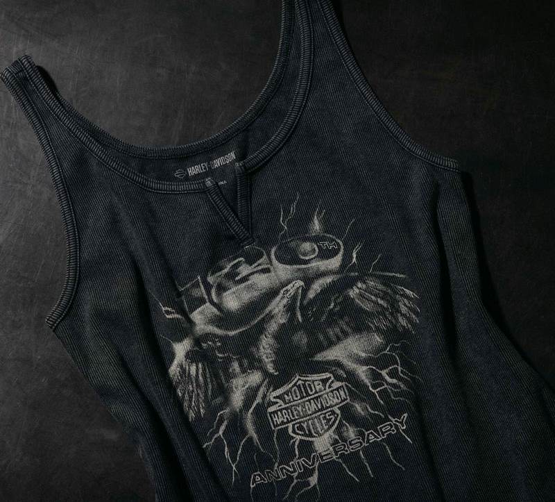 Harley-Davidson Women'S 120Th Anniversary Notch Neck Tank  Black Beauty | 97554-23VW