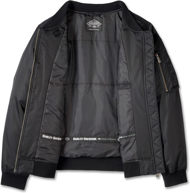 Harley-Davidson Women'S 120Th Anniversary Bomber Jacket  Black Beauty | 97556-23VW