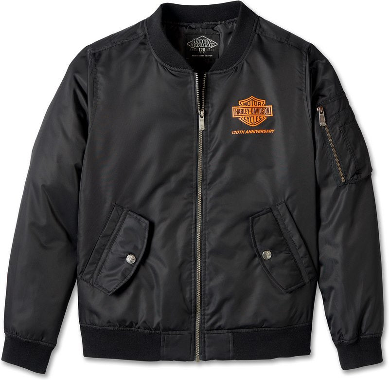 Harley-Davidson Women'S 120Th Anniversary Bomber Jacket  Black Beauty | 97556-23VW
