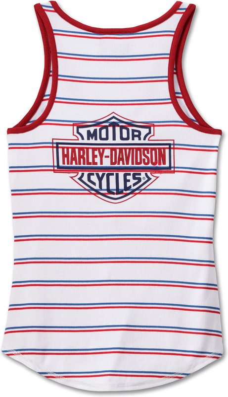 Harley-Davidson Tank-Knit  Yarn Dyed Stripe-Winery | 97559-23VW