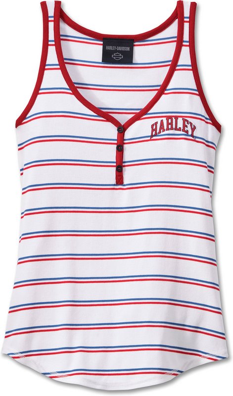 Harley-Davidson Tank-Knit  Yarn Dyed Stripe-Winery | 97559-23VW