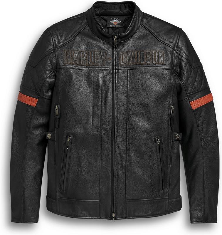 Harley-Davidson Vanocker Waterproof H-D® Triple Vent System Leather Jacket  Black | 98000-20EM