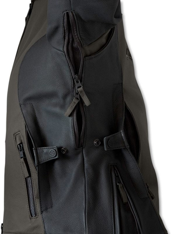 Harley-Davidson Jacket-Gallun Triplevnt Lthr  Black Olive/Black Beauty | 98000-24EW