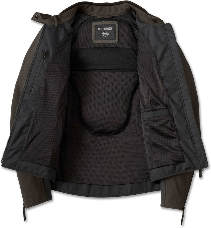 Harley-Davidson Jacket-Gallun Triplevnt Lthr  Black Olive/Black Beauty | 98000-24EW