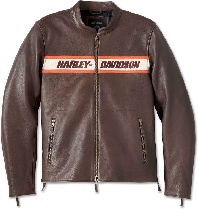 Harley-Davidson Men'S Victory Lane Ii Leather Jacket  Java | 98001-23EM