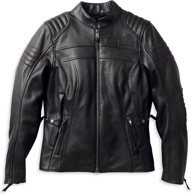 Harley-Davidson Heather Avenue Triple Vent System Leather Jacket For Women  Black | 98004-22VW