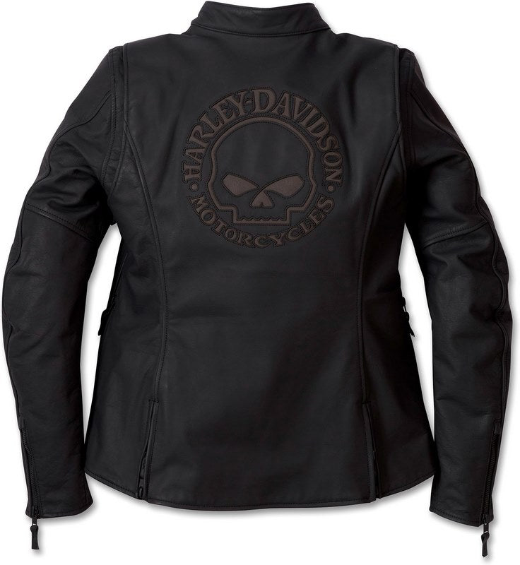 Harley-Davidson Women'S Moxie Willie G Laced Leather Jacket  Black Beauty | 98008-24EW