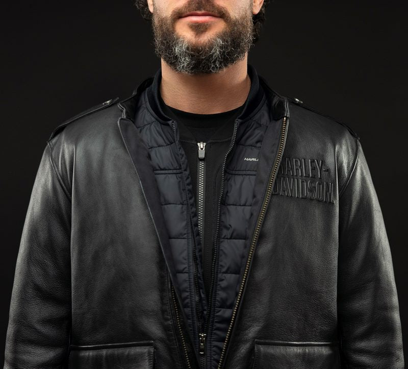 Harley-Davidson Jacket-Captains Modular Leather  Black | 98022-23VM