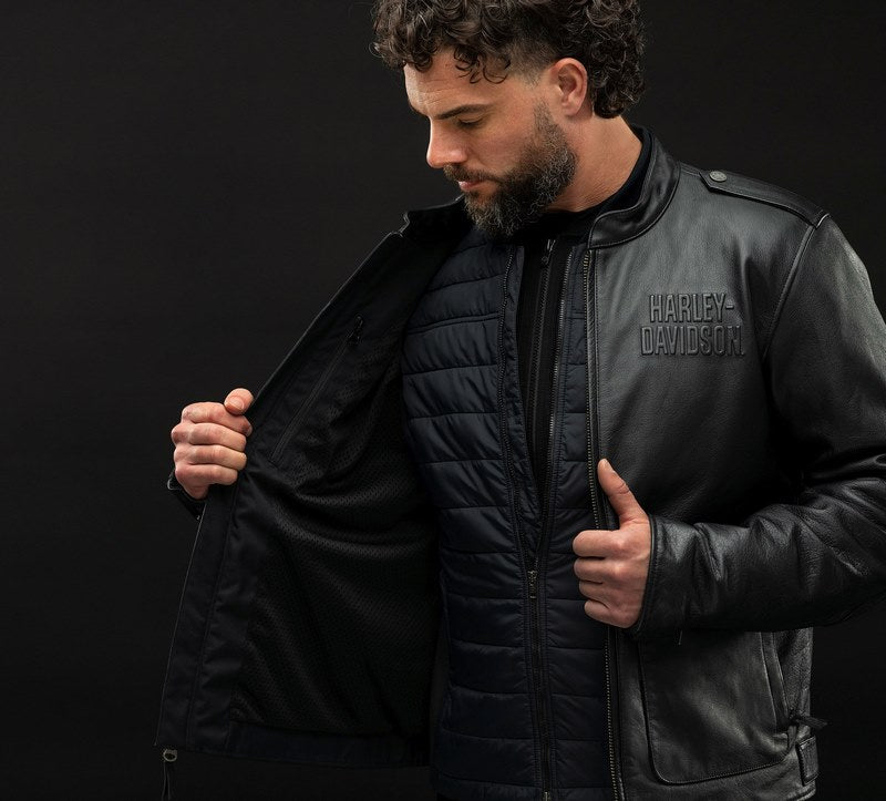 Harley-Davidson Jacket-Captains Modular Leather  Black | 98022-23VM