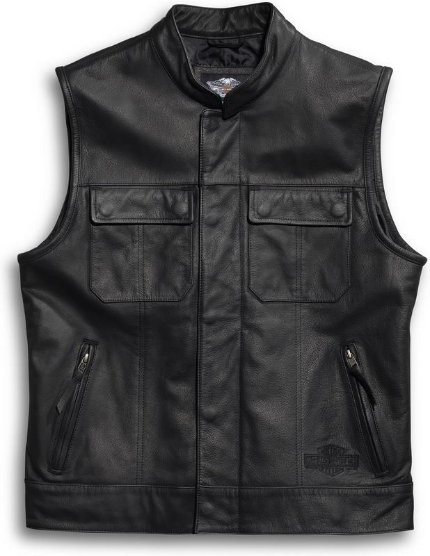 Harley-Davidson Foster Leather Vest  Black | 98090-15VM