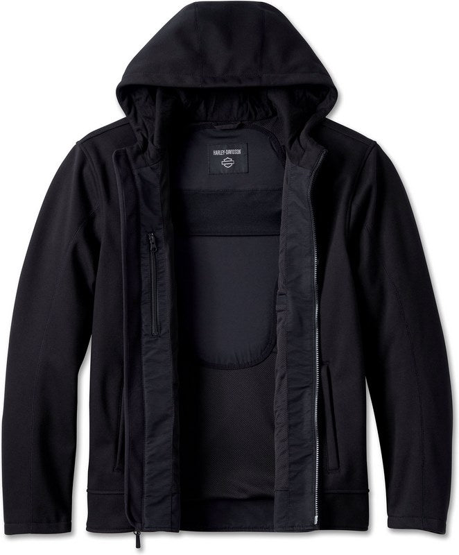 Harley-Davidson Men'S Deflector Hooded Riding Fleece  Black | 98102-23EM