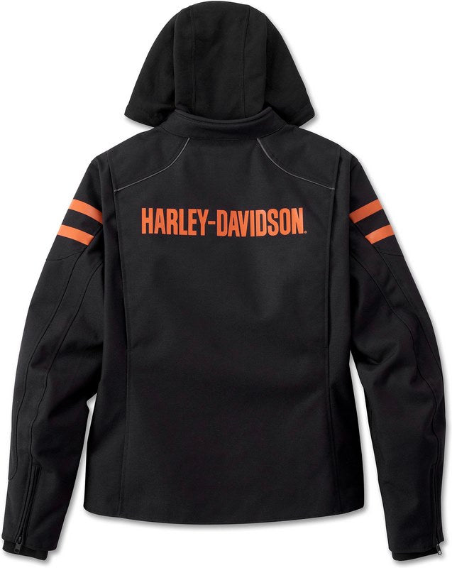 Harley-Davidson Men'S Ovation 3-In-1 Textile Riding Jacket  Black Beauty/Vintage Orange | 98102-24EM