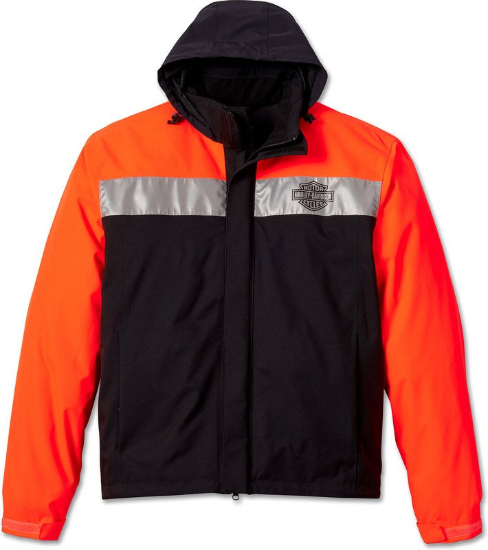 Harley-Davidson Men'S Full Speed Ii Waterproof Rain Jacket  Colorblock-Design | 98105-23VM