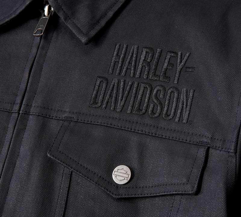 Harley-Davidson Men'S Layering System Trucker Riding Jacket  Black | 98124-23VM