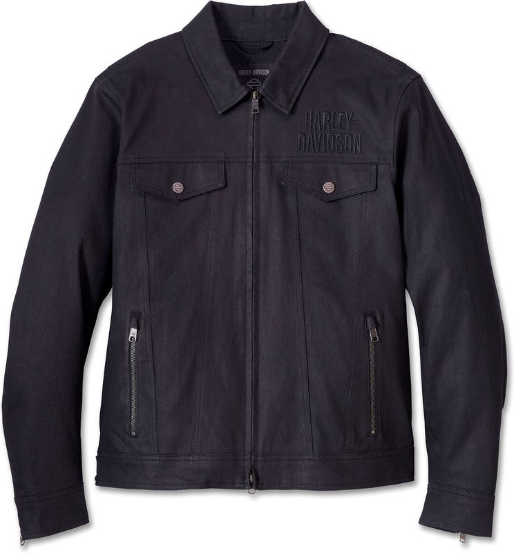 Harley-Davidson Men'S Layering System Trucker Riding Jacket  Black | 98124-23VM