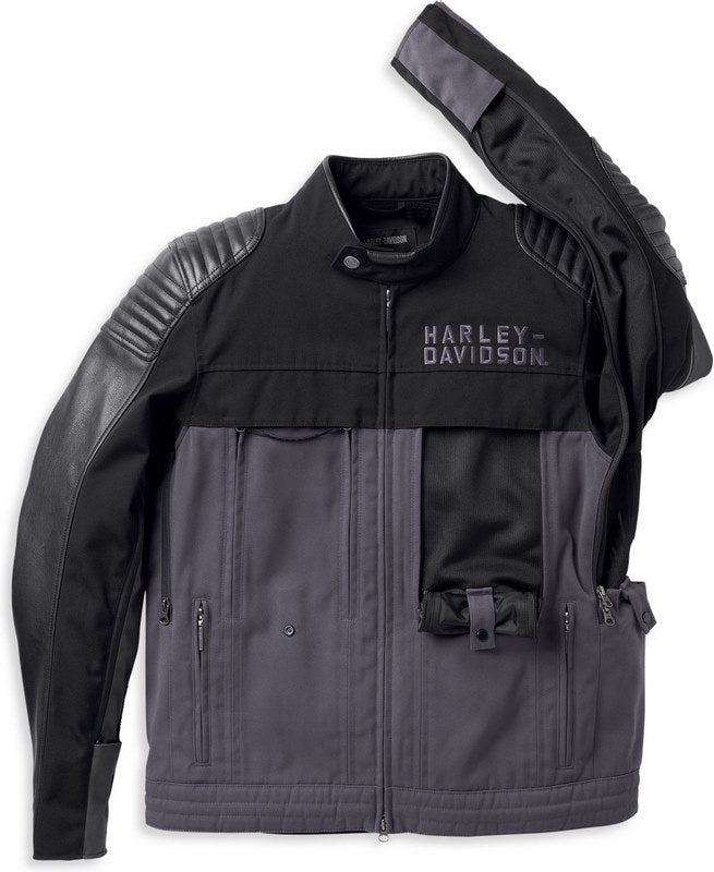 Harley-Davidson Men'S Sheridan Switchback Lite Mixed Media Jacket  Blackened Pearl | 98129-22EM